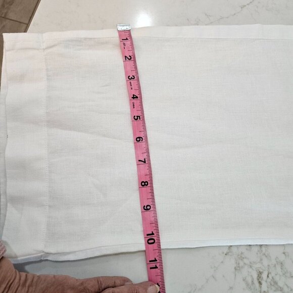 Talbots White 100% Linen Drawstring Pants Medium Casual Tropical - Picture 10 of 10